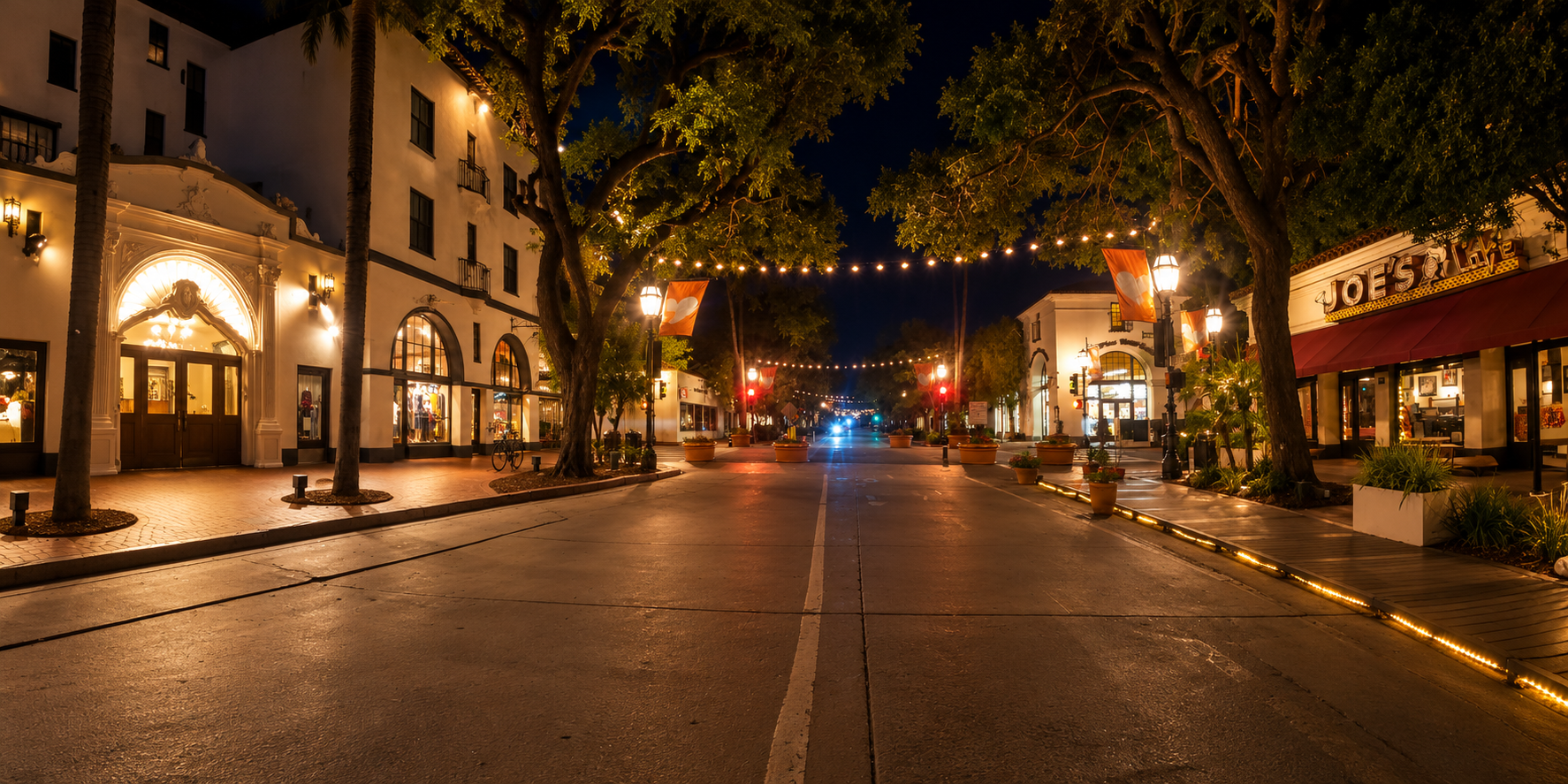 Charming Downtown Santa Barbara Twilight